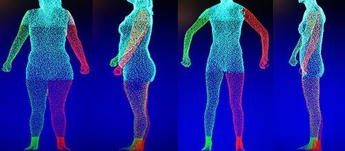 A 3D body scan (point cloud) captured by TC2 body scanner. The